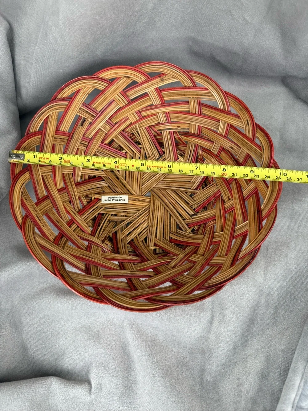 Vintage Scalloped Wicker Basket Bowl 10